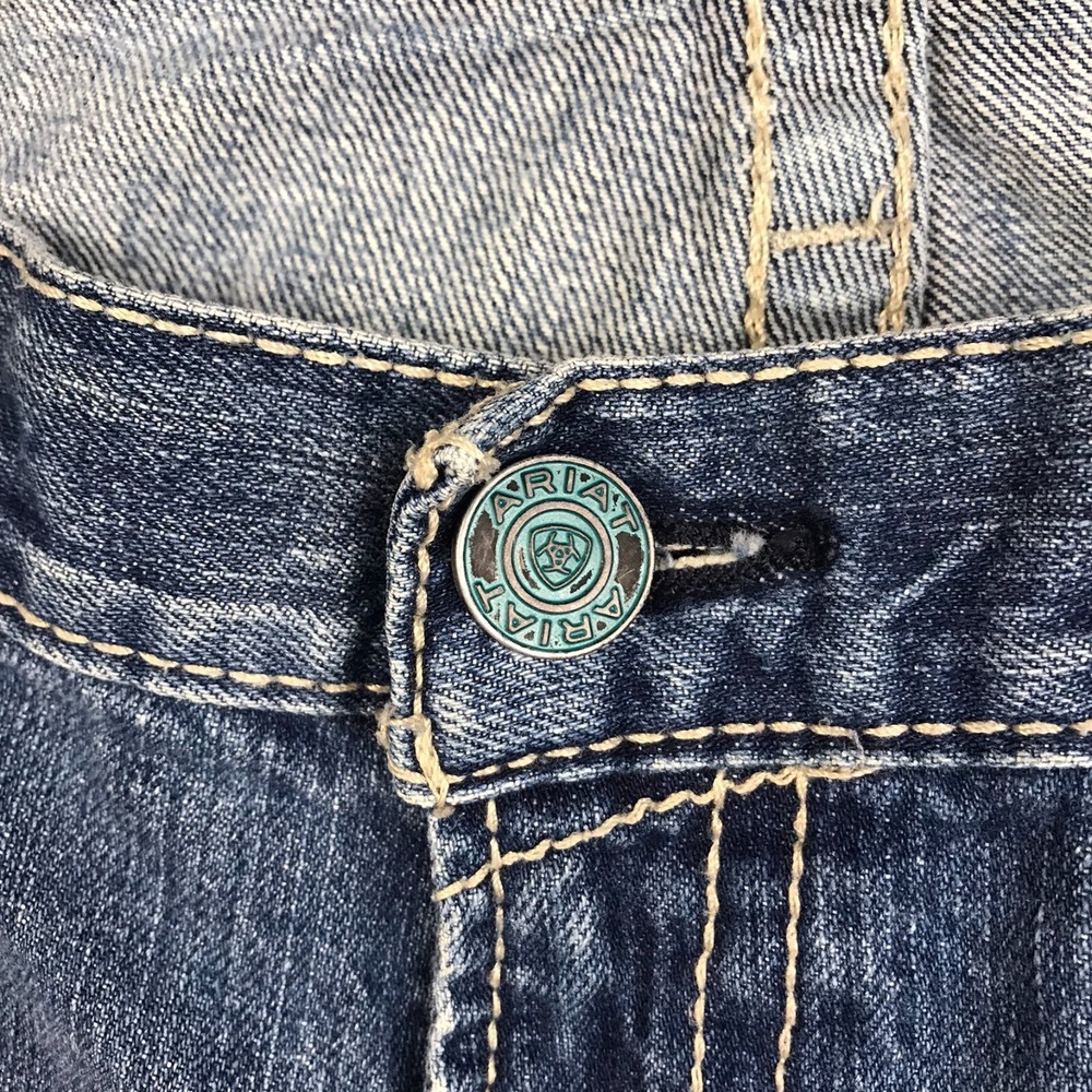 Ariat Jeans Mens 38 (39x35) M6 Slim Boot Blue Western Work Cowboy Denim - Picture 5 of 14